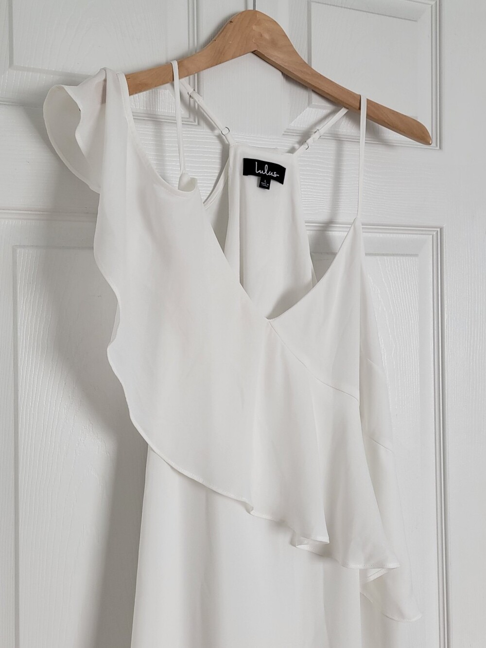 Lulu's White Draped Ruffle One-Shoulder Mini Dress - Picture 2 of 9